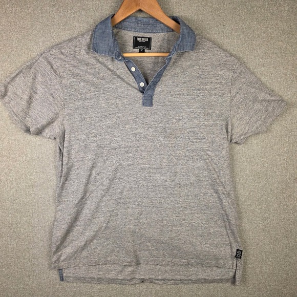 Todd Snyder Other - Todd Snyder Mens XL Gray Heather Cotton Polo Shirt Chambray Collar Canada
